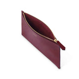 PADFIELD unisex British Made Luxury Burgundy Leather Large Zip Pouch Lined with Suede leather Add complimentary monogramming