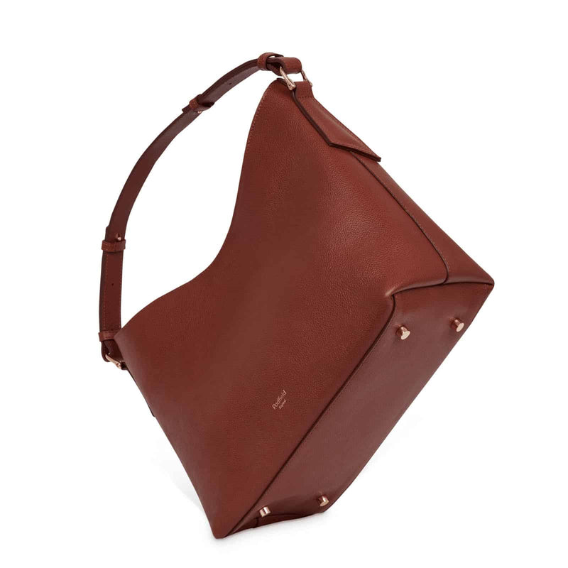 Padfield Tan leather Sloane shoulder bag with base studs and adjustable leather shoulder strap Made in England UK