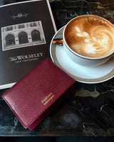 Padfield British Made designer Burgundy Leather Card Holder case designed in London and sustainably Made in England UK