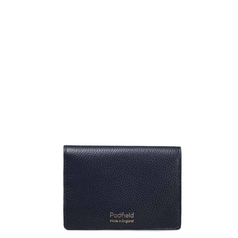 Padfield British made designer navy leather folding card case Made in England UK from British leather