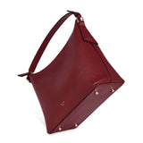 Padfield Sloane burgundy leather zip closure bag with base studs Made sustainably in England UK