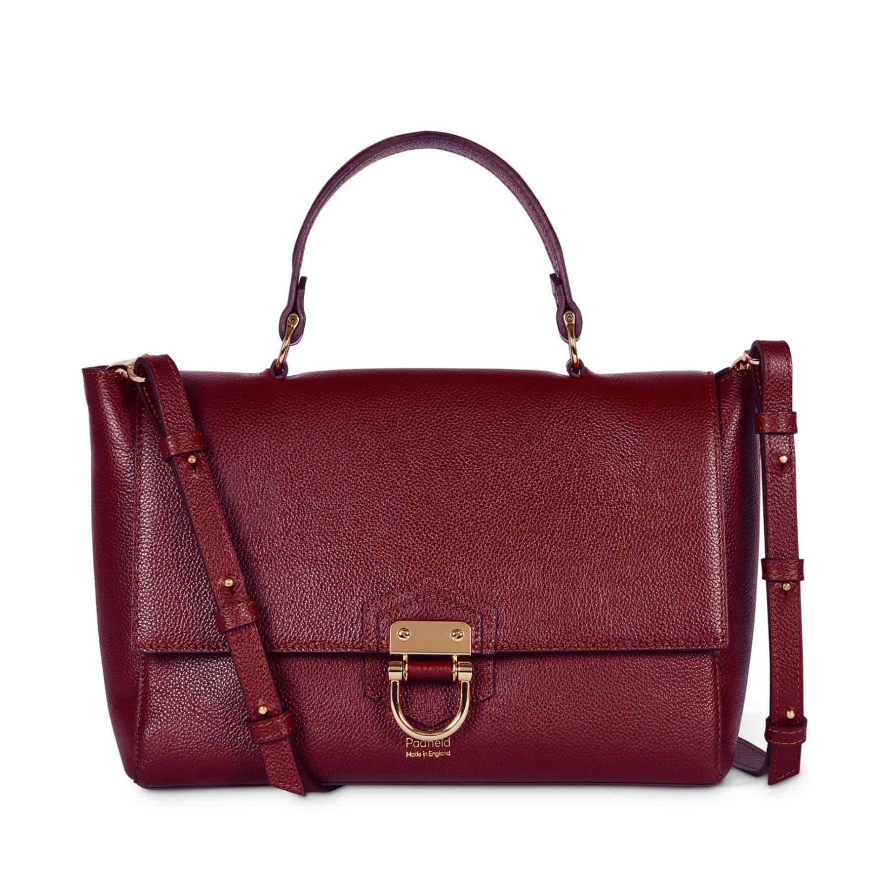 Padfield Somerset Burgundy Leather Shoulder Bag Made in England UK