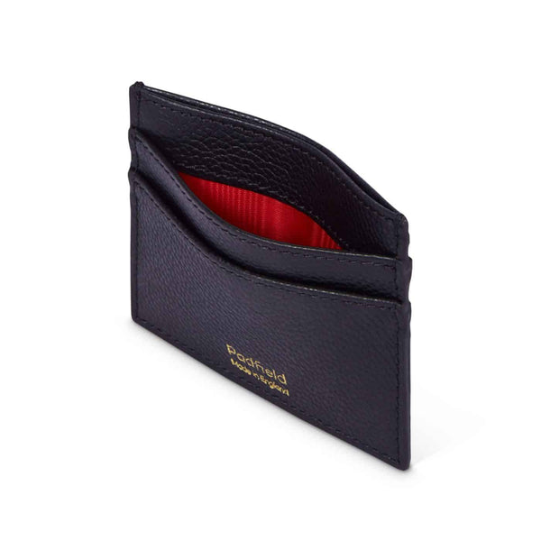 Padfield unisex British Luxury Black Leather double sided cardholder Made in England designer leather Card Holder