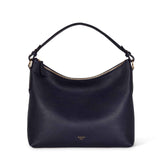 Padfield Sloane navy blue leather zip closure shoulder bag British Made luxury leather bag made in England UK