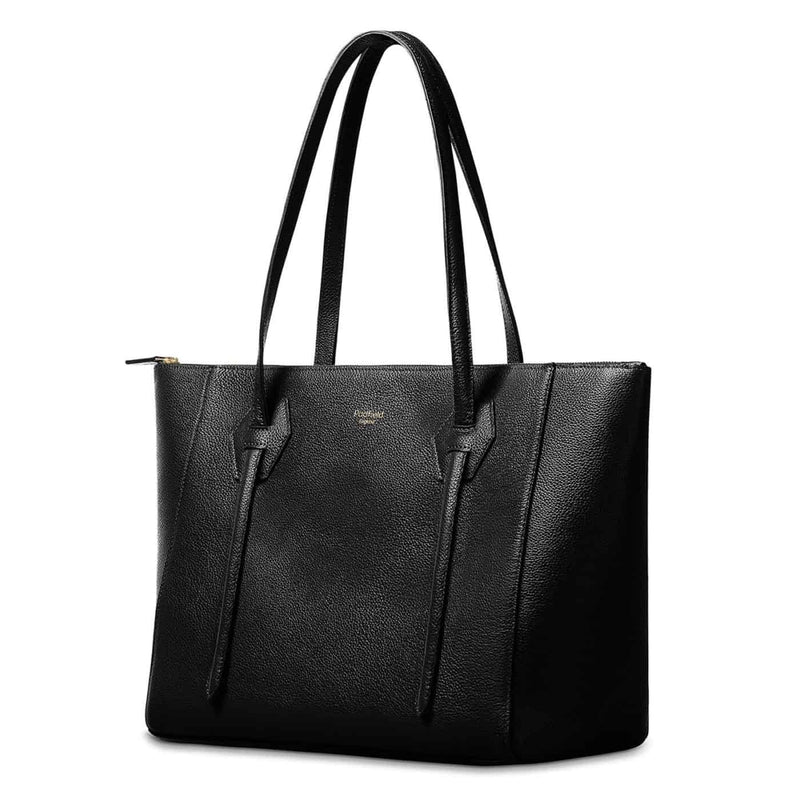 Padfield Somersley Black Leather Zip Tote Bag Made in England UK