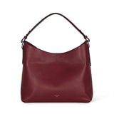 Padfield Sloane Burgundy Leather Shoulder Bag with fixed length handle sustainably Made in England UK