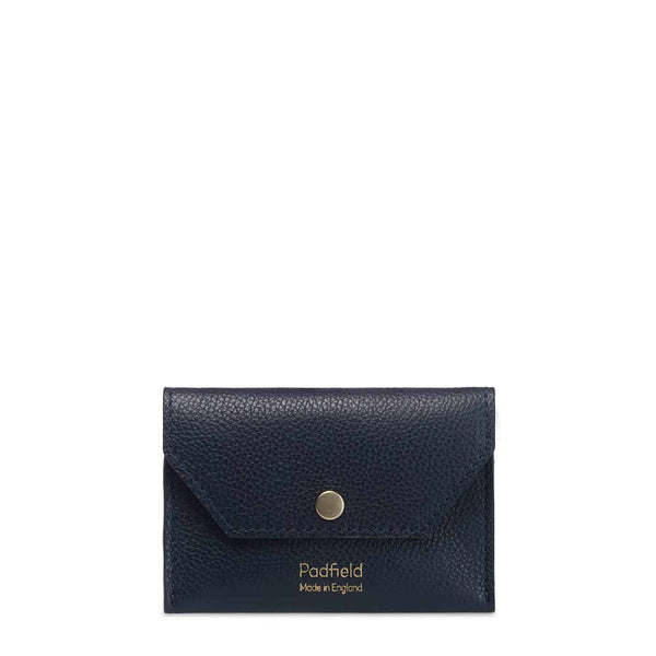 Padfield unisex made in England navy leather card holder pouch sustainable British designer leather brand