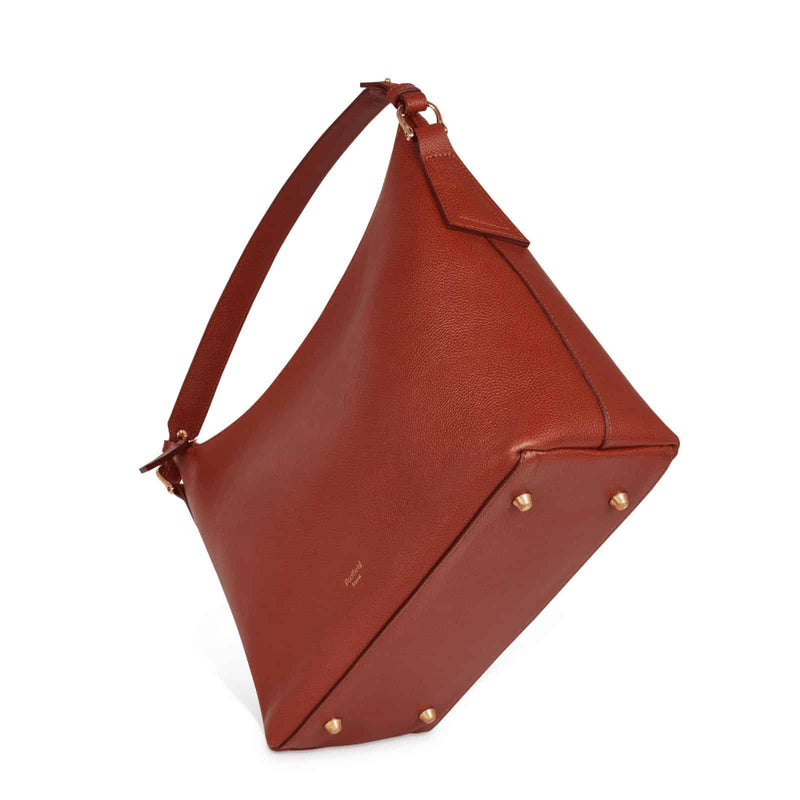 Padfield Sloane leather zip closure shoulder bag with base studs British Made luxury leather bag made in England UK