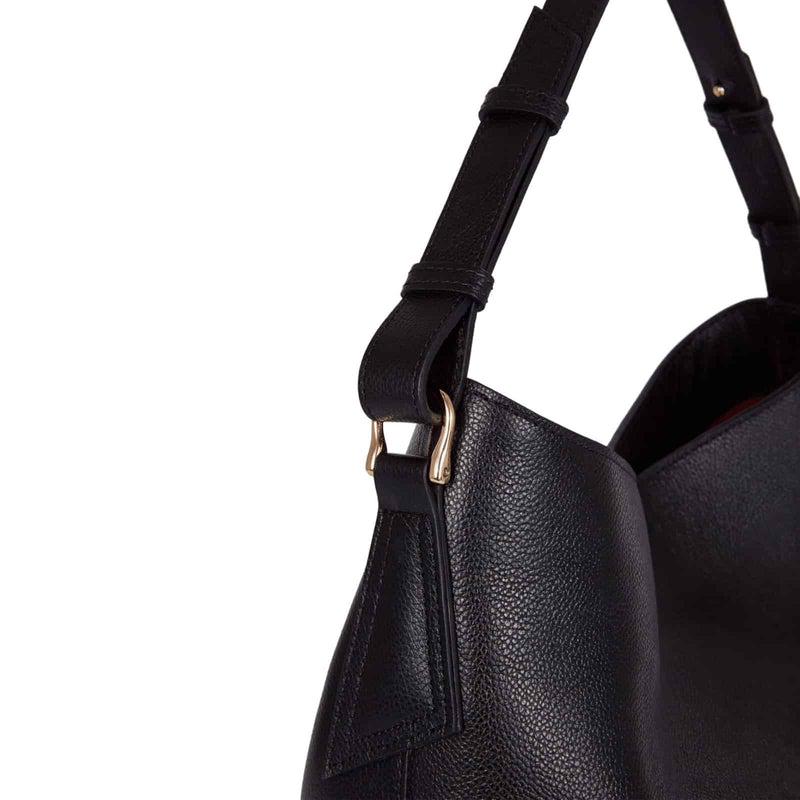 British Made luxury leather handbag Padfield Sloane Black Leather Shoulder Bag Made in England UK