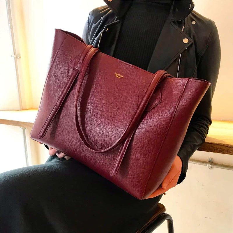 PADFIELD Lightweight Burgundy Oxblood Leather Tote Bag Made in England UK British Luxury Bag