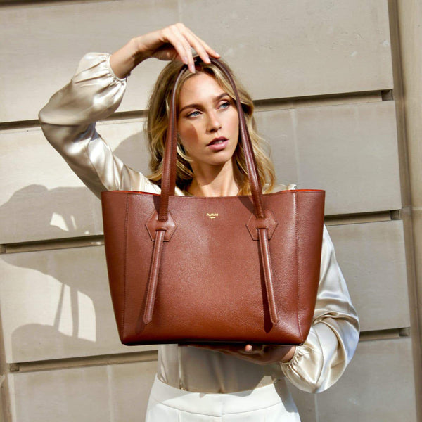 Padfield Somersley Tan Leather Tote Bag Made in England British Designer Handbag