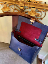 Padfield Somerset navy leather shoulder bag British made designer handbag