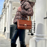 British Designer Bag Tan Leather Shoulder Handbag Somerset Bag Made in England UK