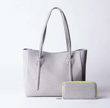 Padfield British Made Grey Leather Somersley Tote Bag with matching grey leather purse British designer leather accessories