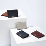Shop unisex British made designer leather folding card cases and card holders sustainably made in England UK
