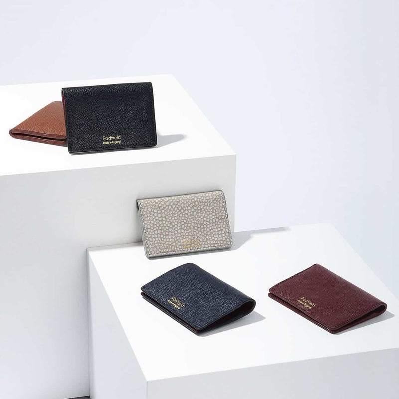 Shop best of British made pocket size luxury Leather folding card holders and card cases 