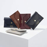 Shop unisex British designer Luxury Leather card holder envelope pouches sustainably Made in England UK from British leather