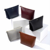Stylish unisex Made in England British designer Luxury Leather Toiletry Wash Pouch Bags