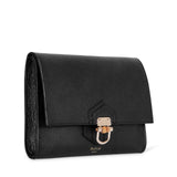 Designer British Handbag Somerset Black Leather Clutch Bag Made in UK