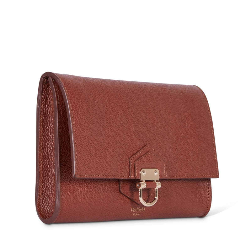 British designer bag Somerset Tan Leather Clutch Bag Made in England handbag