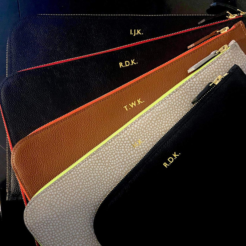 Add complimentary free monogramming personalisation to your Padfield British Designer Luxury Leather Handbags and Accessories Made in England UK