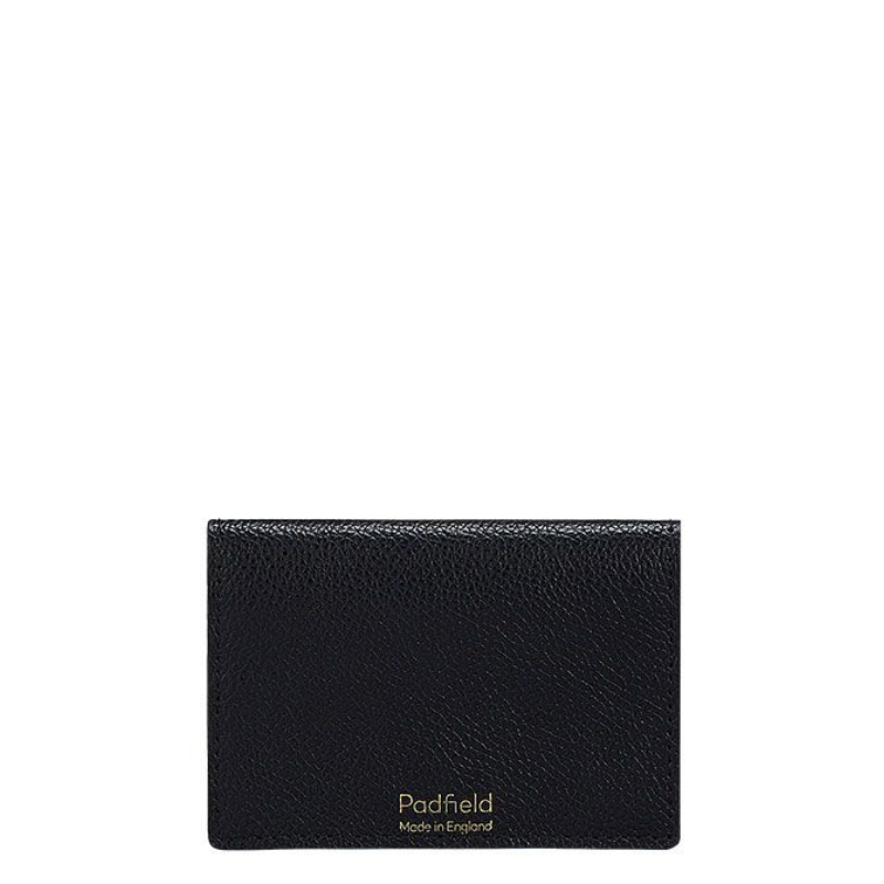 Padfield British made black leather folding card holder sustainably made in England UK from British leather
