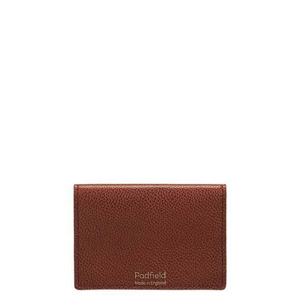 Padfield made in England tan leather folding card holder Best of British designer tan leather card case