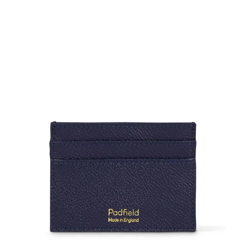 Padfield made in England navy blue leather double sided cardholder British designer navy leather card case