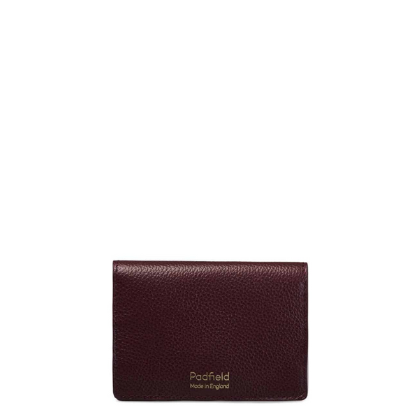 Padfield unisex Burgundy Leather Folding Card Case made in England UK from British leather