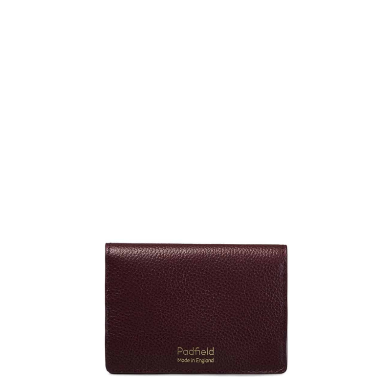 Padfield unisex Burgundy Leather Folding Card Case made in England UK from British leather