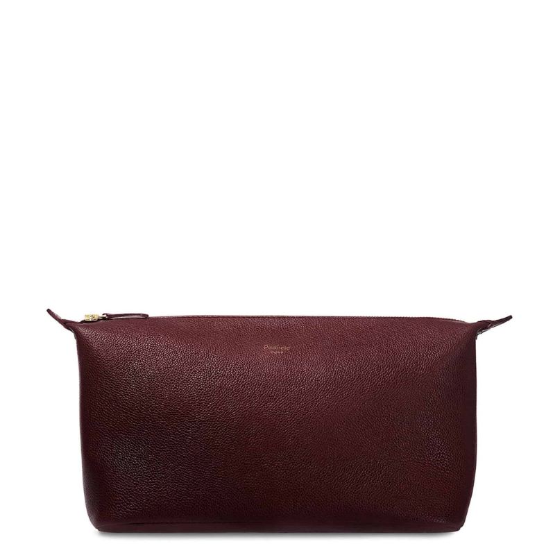 Padfield unisex large burgundy leather toiletry wash bag Made in England UK