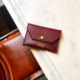 PADFIELD Burgundy Leather Card Pouch Made in England UK Best of British designer burgundy leather unisex card holder 