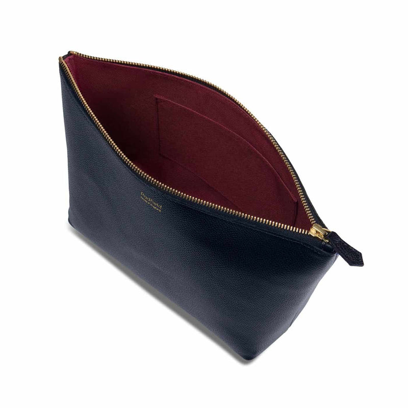 Padfield British Luxury Leather Wash Pouch lined with waterproof canvas British designer wash bag and travel accessories